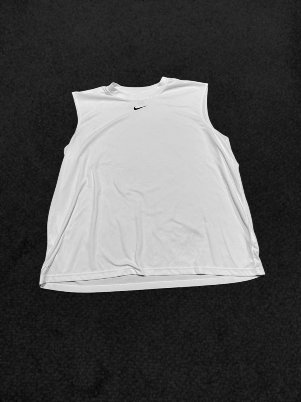 Nike White Athletic Tank with Black Swoosh